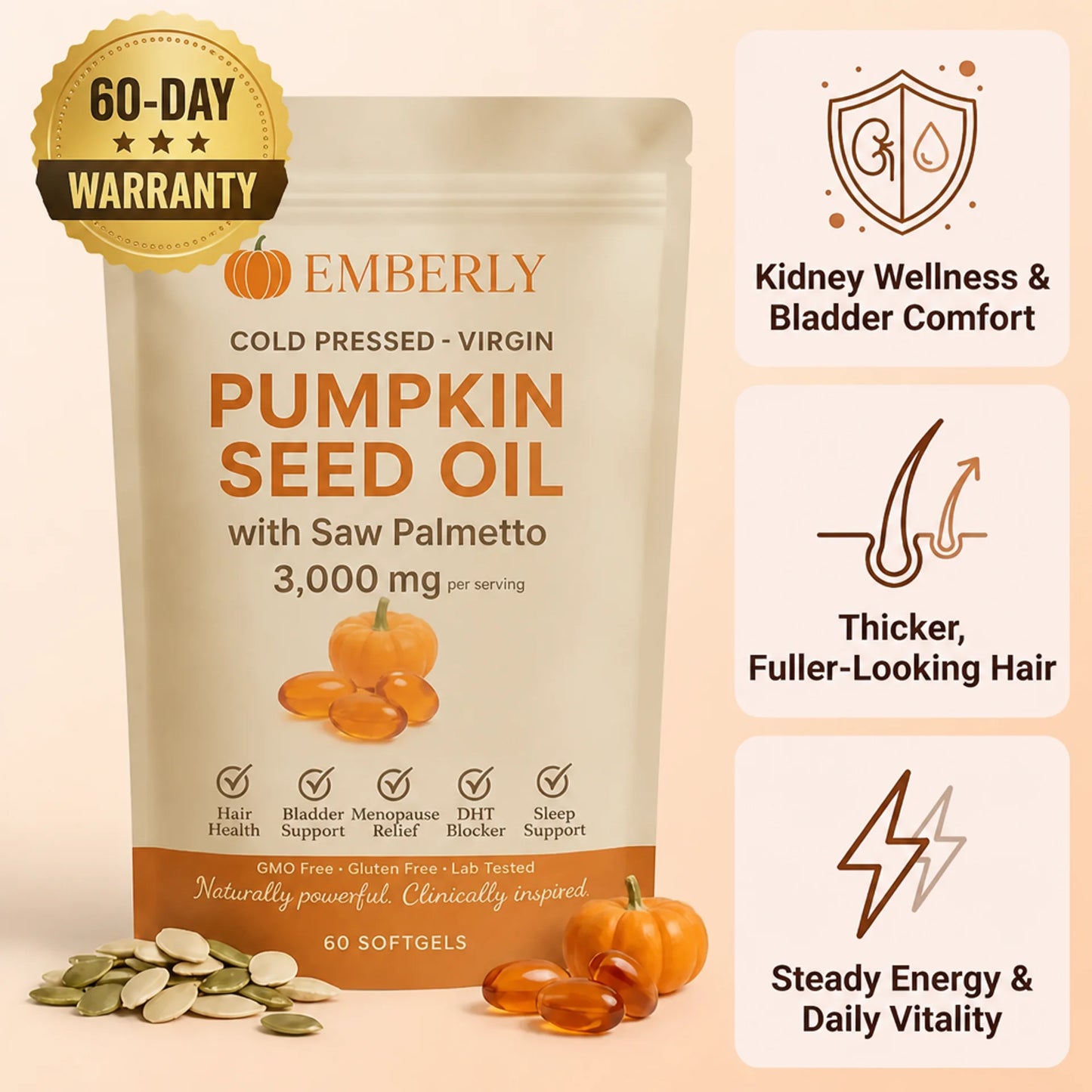 Emberly Pumpkin Seed Oil™ Softgels